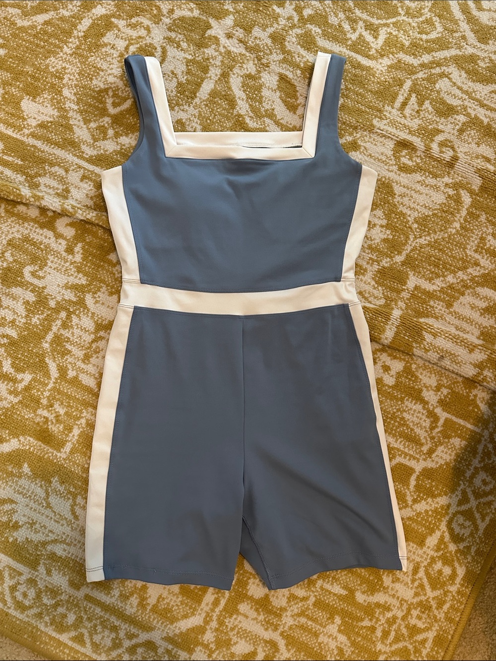 Blue and White Athletic One-Piece Romper